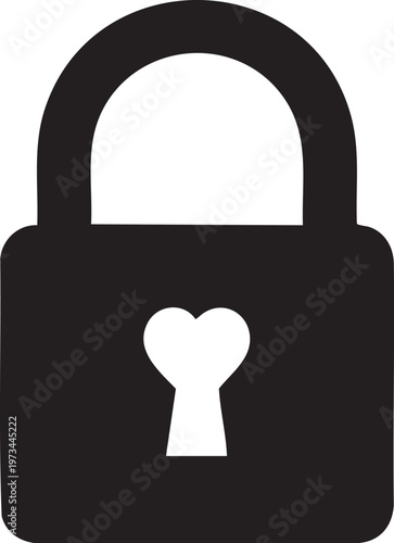 Secure padlock with a heart-shaped keyhole symbolizing love and protection
