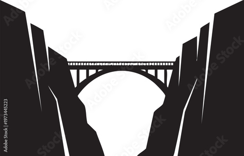 Striking bridge arching over a grand canyon-like valley