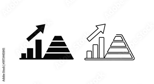 Graph Chart Growth Statistics Icon Vector