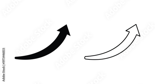 Black and White Arrows Pointing Upward in Opposite Directions Vector