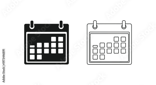 calendar icon set Vector