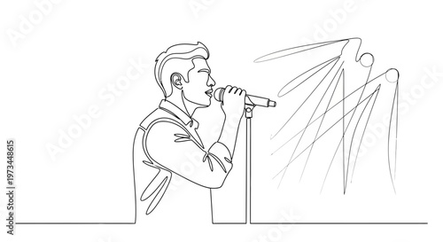 Man singing into a microphone.