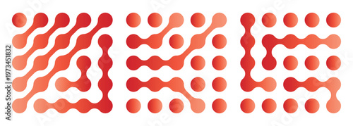 Diagonal metaball connected circles shape. Abstract nerve cell dots or computer nano net . Pattern of black metaballs isolated on white background. vector illustration. vector EPS 10.