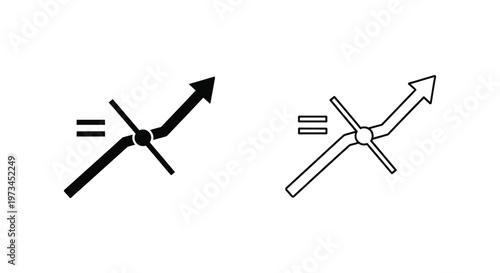 Photos Black and white arrows with equals signs Vector