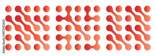 Diagonal metaball connected circles shape. Abstract nerve cell dots or computer nano net . Pattern of black metaballs isolated on white background. vector illustration. vector EPS 10.