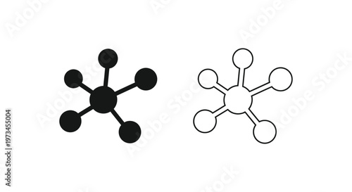 Molecular structure with atoms and bonds Vector