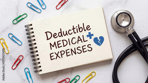 Deductible medical expenses concept representing healthcare tax savings insurance claims cost reimbursement and financial planning for personal health expenditure management budgeting