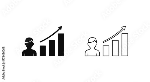 Growth success business chart graph icon Vector