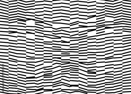 Striped broken stripes pattern. Modern vector background for covers, advertising, packaging, labels. black lines on a white background. Abstract broken waves, textiles