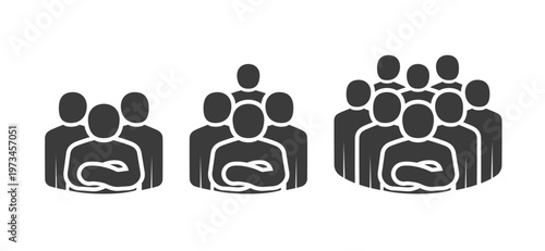 Team of business people, office workers. Group of people standing together.