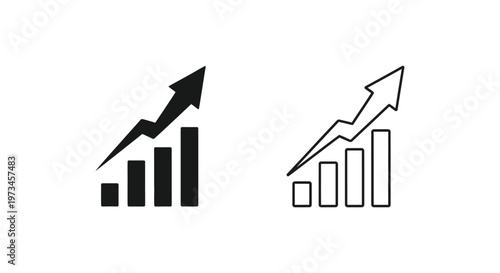 Business Growth Chart Graph Icons Vector