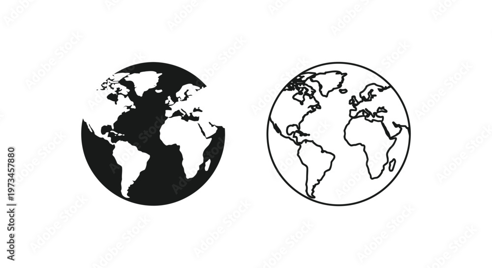 Obraz premium Earth Globe World Map Illustration Vector