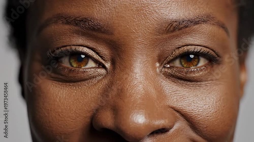 Close-up of a womans face eyes.