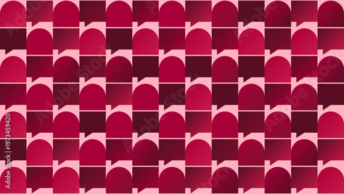 Geometric pattern abstract: A stunning artistic expression, this vibrant artwork features a captivating geometric pattern composed of repeating semi-circles.