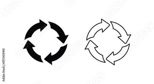 recycling arrows icons set Vector