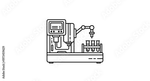 Automated Laboratory Robot Arm Filling Test Tubes in Scientific Research