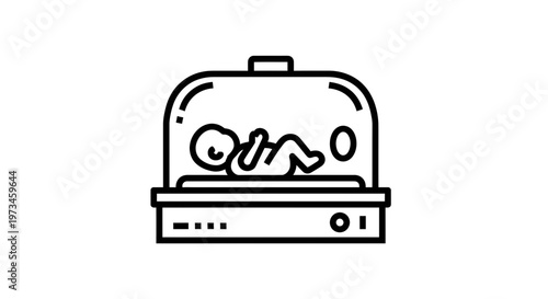 Baby in Incubator: Neonatal Intensive Care Unit Medical Equipment Icon