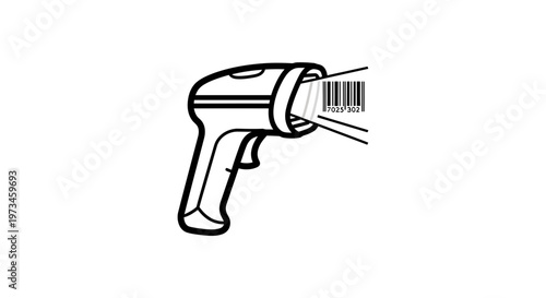 Barcode Scanner Icon Line Art - Scanning Product Code