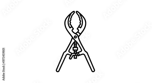 Black and white line art icon of a specialized surgical dental extraction forceps