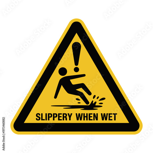 wet floor slippery warning sign icon