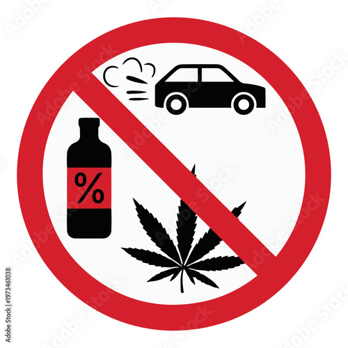 no drunk driving prohibition sign red symbol