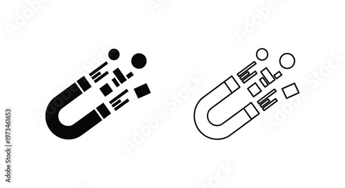 Magnet Attracting Objects Vector Illustration Vector