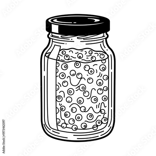 Line art blueberry jam 