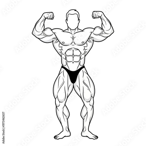 Black and white bodybuilder 