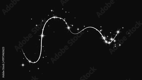 Silver glittering confetti wave and stardust