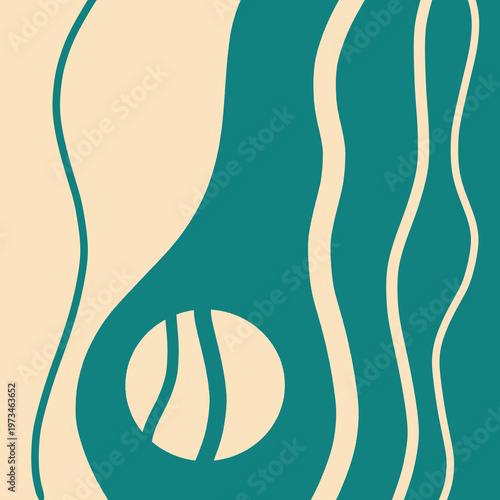 teal beige abstract layers collection