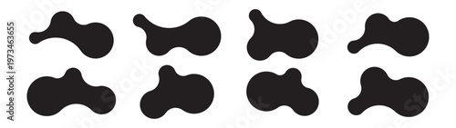 Set of abstract metaball shapes