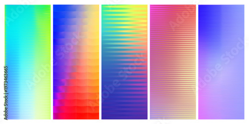 Set of ribbed glass texture backgrounds