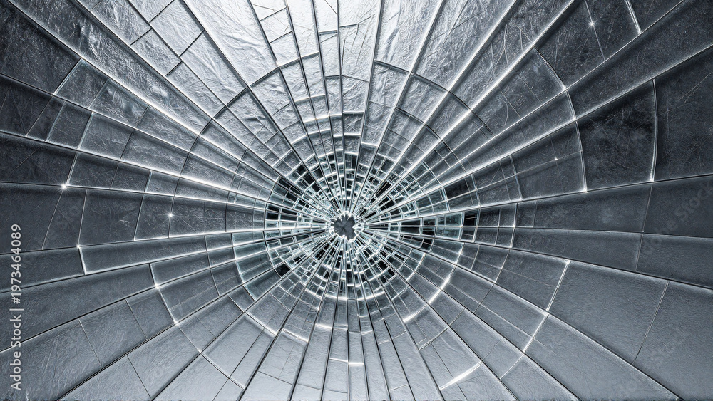 Obraz premium Shattered glass abstract texture with radial pattern