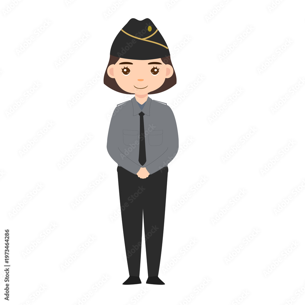 Obraz premium Ministry of Law and Human Rights cartoon character using uniform