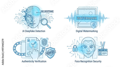 AI Deepfake Detection and Advanced Digital Identity Authentication Technology Set