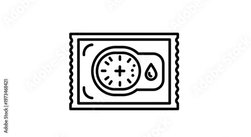 Condom Packaging with Timer and Drop Icon: Safe Sex, Contraception, and Protection Concept