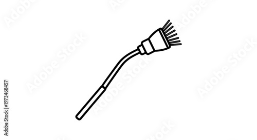 Cleaning brush with flexible neck for hard to reach areas, isolated on white background