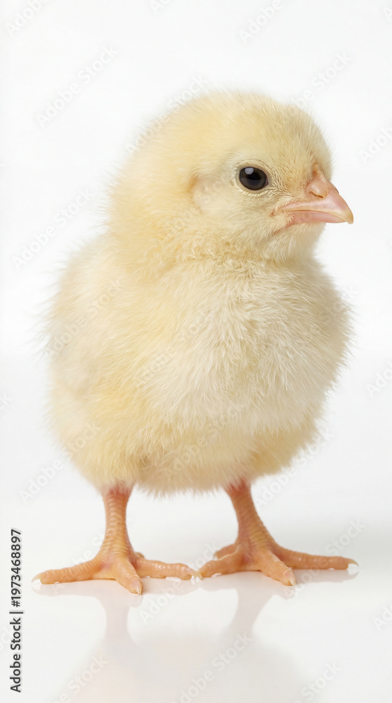Obraz premium Cute little chicken isolated on white background.
