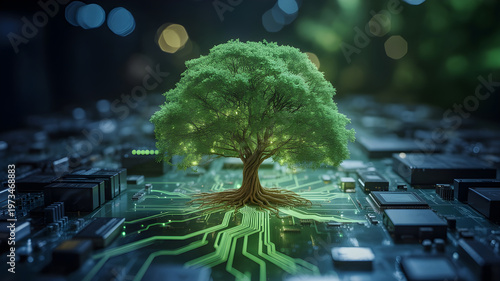 Digital tree of life a fusion of nature and technology