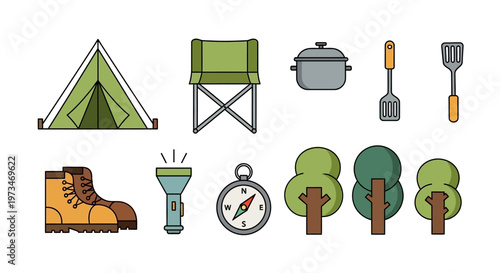 Essential Camping and Outdoor Adventure Gear Collection.