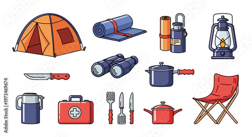 Essential Camping Gear and Outdoor Equipment Collection for Adventure.