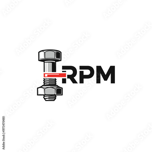RPM Bolt Logo Industrial Symbol.