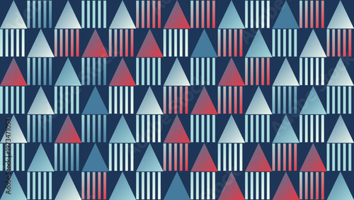 Geometric Abstraction: A captivating geometric design unfolds with repeating shapes and a harmonious interplay of colors, inviting viewers to explore the beauty of pattern and form.