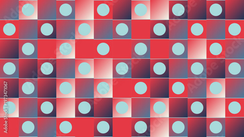 Geometric Harmony: Abstract design that plays with a dynamic balance of shapes and gradients, where squares and circles converge in a visual symphony. 