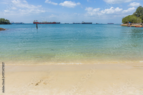 Views of Siloso beach Singapore 