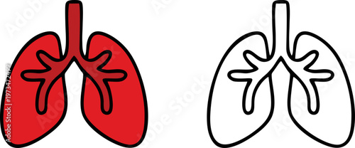 Human Lungs Respiratory System Anatomy Icon