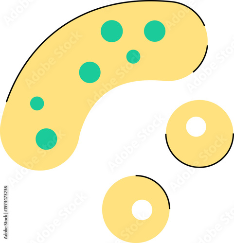 Minimalist bacillus bacteria icon with smooth capsule shape for microbiology and medical science