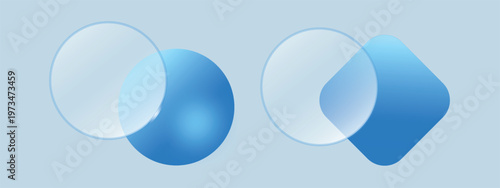 Title abstract blue shapes with stunning glass effect modern digital art description three abstract shapes in shades of blue featuring a smooth