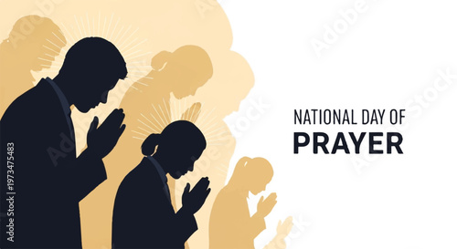 National Day of Prayer, prayer silhouettes, religious icons, vector graphics, faith illustrations