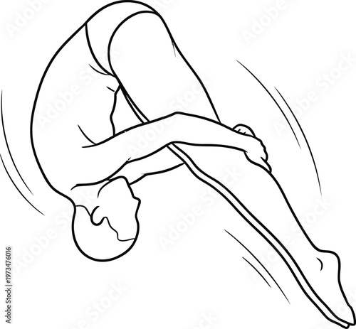 Man doing a backflip in motion lines
A man performing a backflip with motion lines around him. swimming